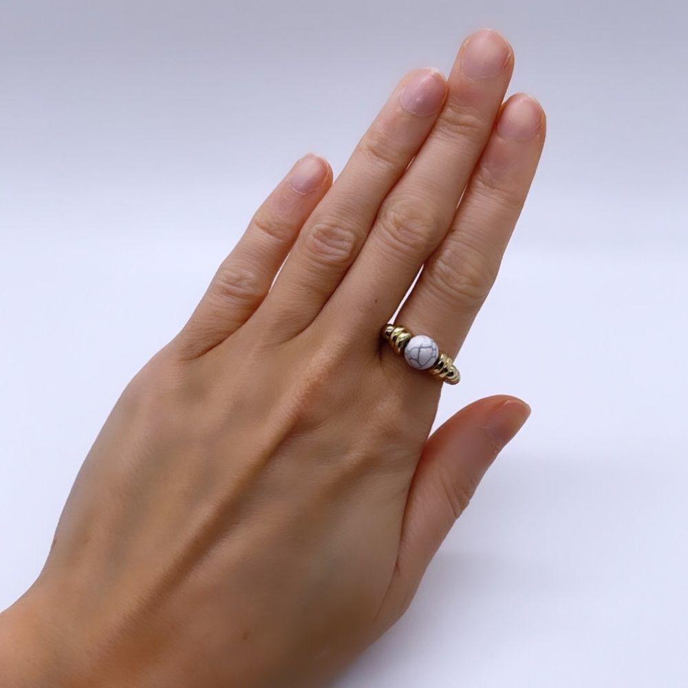 NWT Wool + Pepper Co. Marble Stackable Ring - Picture 4 of 5